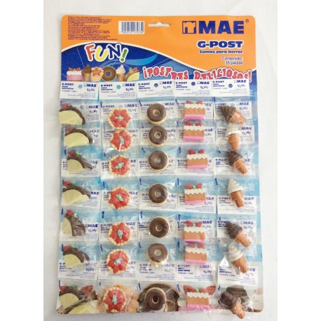 Gomas Para Borrar Fun c/35 Postres Deliciosos