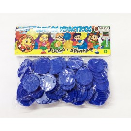 Fichas de Plastico de Color Azul c/100 Piezas