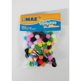 Pompones para Manualidades 13mm c/100 MAE